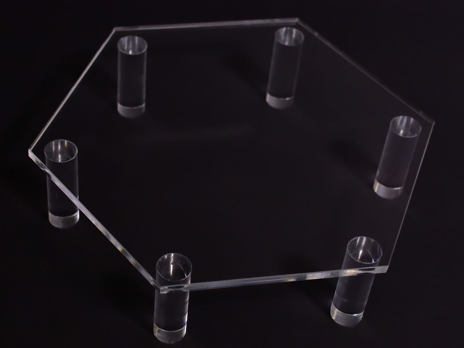 5mmアクリル製　六角形展示用テーブル（セミオーダーサイズ）