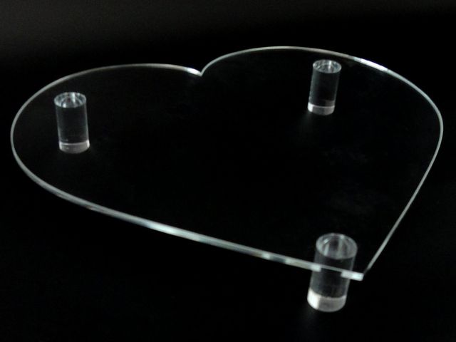 アクリル製ディスプレイ台ハート形（透明）